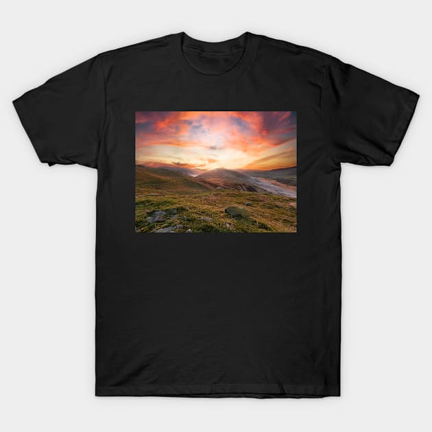 Winter Sunset Tweeddale T-Shirt by Reg-K-Atkinson